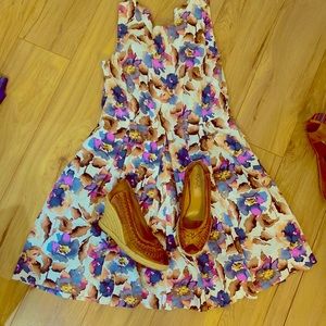 Fit and flare floral tea dress